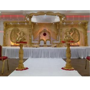 Diseño exclusivo de Mandaps de boda de madera, corona de madera real, conjunto de Mandap de boda, hermoso Palacio Blanco, Mandap de boda de madera, EE. UU. - Product Image 1