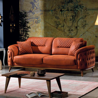 Ensemble de canapés Chesterfield modernes et élégants en tissu avec lit de rangement, cadre en bois massif, pour salon, taille personnalisable, option hôtel