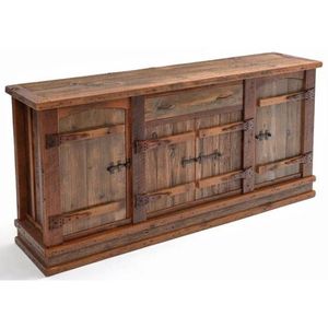 Industrial Antique Solid Wood Farmhouse Living Room <b>Cabinet</b>-Eco-Friendly Modular Design Large Capacity Storage for Apartment - Product Image 1