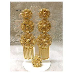 Earrings African <b>Jewelry</b> <b>Design</b> Bridal Gold Plated Jewellery - Product Image 1