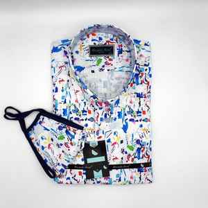 Camisa de vestir de manga larga de algodón con estampado Floral de otoño para hombre, Camisa de popelina con cuello levantado de nuevo diseño de calidad hecha en Turquía - Product Image 5