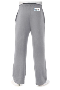 Pantalon de survêtement en molleton à fond ouvert pour hommes, en mélange de coton, avec ceinture élastique, avec cordon de serrage et pochettes latérales, nouveau - Product Image 6