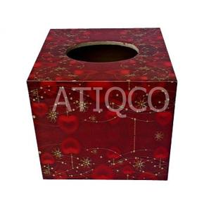 Caja de pañuelos cúbicos de madera pintada digital con impresiones digitales únicas - Product Image 2