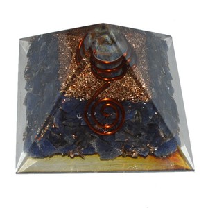 Best Value of Blue Aventurine Orgone Pyramids with Aventurine Point : Blue Aventurine Orgone Pyramids for Sale - Product Image 1