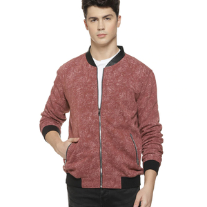 Men's Winter MA-1 <b>Slim</b> <b>Fit</b> Bomber <b>Jacket</b> in Blue Polyester with Stand Collar Reversible Windproof Eco-Friendly Quick Dry - Product Image 1