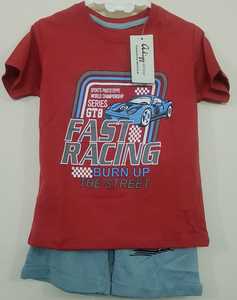 Ensemble de vêtements imprimés pour garçons, T-shirt manches courtes avec demi-pantalon, 8 pièces, collection été - Product Image 2