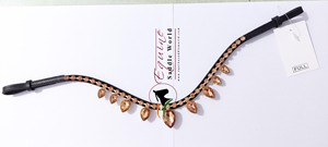 Cinta adhesiva con cristales colgantes para deportes al aire libre, banda de lujo para la frente de caballo ecuestre con espalda abierta en bucle, color oro rosa - Product Image 2