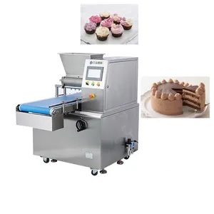 Máquina automática de cupcake, maquina de manteiga e bolos mousse linha de produção de lanches cereal máquina de preparar pão