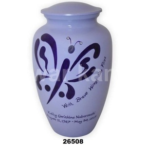 Con Brave Wings She Flies-urna de cremación para cenizas, púrpura, suave, para adultos - Product Image 1
