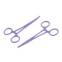 2 Set PVC kavrama kolu alman sınıf paslanmaz düz ve kavisli Hemostat forseps pense tam tırtıklı 5 "pembe renk düşük fiyat