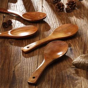 Juego de utensilios de cocina, cuchara de madera Natural de alta calidad, teca, juego de herramientas de cocina, 4 unidades, precio bajo - Product Image 5