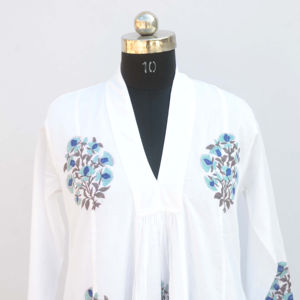 Nouvel arrivage de robe d'été longue en coton pour femmes décontracté Kurti Hand Block Print Plus Size Anti-Static Natural Waistline ODM Supply - Product Image 1