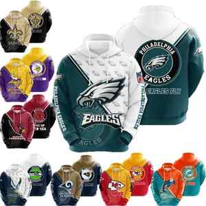 Football américain 32 Team Winter Pullover Hoodies Sublimated Customize Sweaters Taille US 100% Doublure en tissu de haute qualité - Product Image 6