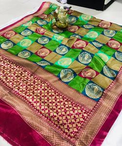 New <b>Indian</b> Women Wear Banarasi Cotton Silk Dupatta Clothing for Ladies Girls Top <b>Scarves</b> Fancy Latest Trendy Design New Look ApparelGarment - Product Image 4