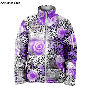 High Quality <b>Men's</b> Puffer Jacket Top Sale Fully Sublimated Custom Printed Design with Stand Collar Coated Processing - Product Image 5