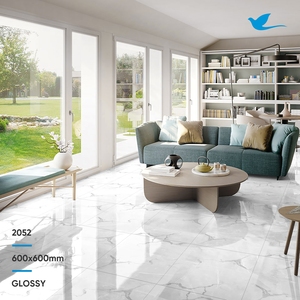 Azulejos de pared de suelo pulido esmaltado de mármol blanco Azulejo cuadrado de cerámica de porcelana 600x600MM para proveedor e importador - Product Image 2