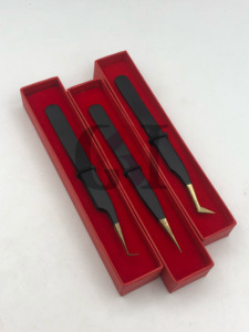 Revêtement en poudre noire de haute qualité 45 degrés en acier inoxydable 90 degrés Extension de cils droits pince à épiler Instruments de beauté - Product Image 2