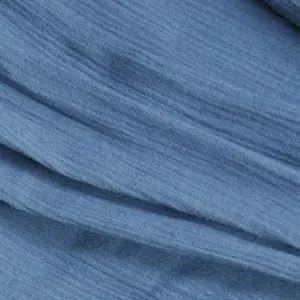 100% coton crêpe tissu froissé haute torsion matériel personnalisé fil peigné Type rapide tissu vêtements mode drapé Versat - Product Image 1