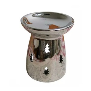 Brûleur d'huile essentielle en laiton unique fait à la main diffuseur d'huile nickelé décoratif bougie chauffe-plat pour la décoration de la maison - Product Image 1