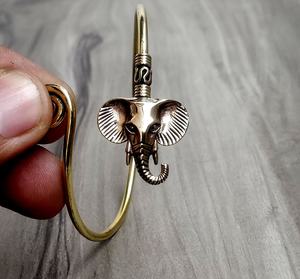 Indio Metal de latón joyas de elefante cara redonda brazalete pulsera - Product Image 4