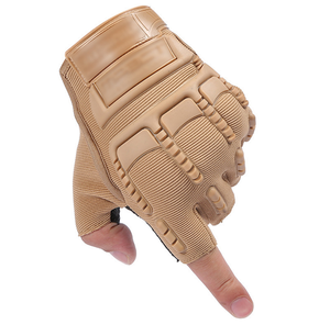 ถุงมือไมโครไฟเบอร์แบบปรับได้สำหรับผู้ชาย,ถุงมือยุทธวิธีแบบครึ่งนิ้วเพื่อการป้องกันแบบแข็งสำหรับกลางแจ้ง - Product Image 2