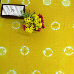 Handblock algodón Jaipuri Bandhani cubierta de mesa bordado Natural teñido a mano Bandhej tela estampada para comedor - Product Image 2