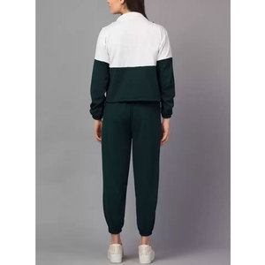 Traje de camiseta de sudor de Terry francés para mujer, pantalones cortos a juego de 2 piezas, chándal reflectante a rayas con cremallera, chándal para trotar - Product Image 2