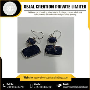 925 <b>Sterling</b> <b>Silver</b> Fine <b>Hoop</b> <b>Earrings</b> with Gemstone New Design for Gifts or Parties - Product Image 6