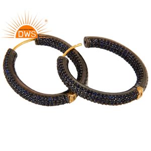 Pendientes de Aro de Plata de Ley 925 con Zafiro Azul Natural, Tendencia 2026, para Mujer, Fabricante de Joyería - Product Image 2