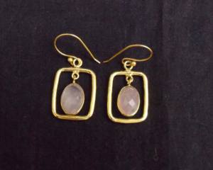 ของขวัญที่ดีที่สุดสำหรับวันวาเลนไทน์อัญมณีสีชมพูหินสีทองชุบเครื่องประดับแฟชั่นคลาสสิกชุดต่างหูห่วงเสน่ห์ชุดงานแต่งงาน - Product Image 1