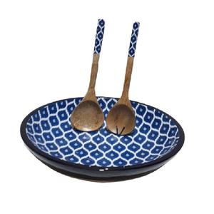 Bols à salade ovales en bois, plateau de Table rond en bois de manga, vente en gros avec un ensemble de serveur - Product Image 2