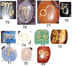 Pendentifs en pierre, symbole mixte, Reiki japonais - Product Image 2