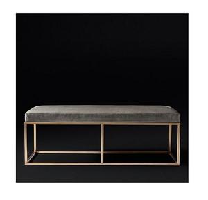 <b>Metal</b> Silver Color <b>Bench</b> With Leather Seat Greatest Quality Rectangular Shape <b>Bench</b> For Living Room Decor - Product Image 5