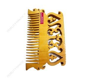 Peine de madera de acacia hecho a mano de alta calidad, artesanía india ecológica con mango de bambú, logotipo personalizado de Quality Handicrafts - Product Image 3