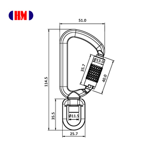 คาราไบเนอร์อลูมิเนียม A204KTL พร้อมสายรัดแบบเกี่ยว ขนาดกลาง แบบล็อคเกลียว - Product Image 2