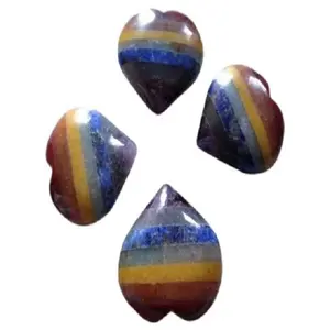 Seven chakra Corazón hinchado Venta al por mayor Cristal natural Seven Chakra Bonded Corazón hinchado Venta al por mayor Piedras de corazón hinchado - Product Image 1
