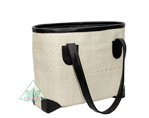 PU Leather Handbag with Two <b>Straps</b> <b>Shoulder</b> Beach Bag with Zipper Closure - Product Image 1