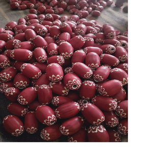 Perles en verre chevron colorées, fait à la main, pour stylistes de bijoux ethniques et magasins de perles, pièces - Product Image 1