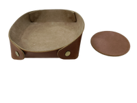 Ensemble de dessous de verre professionnel en cuir marron clair personnalisé pour tapis de Table-Trio Bundle Combo Accessoires pour ordinateur portable Nouveau cuir
