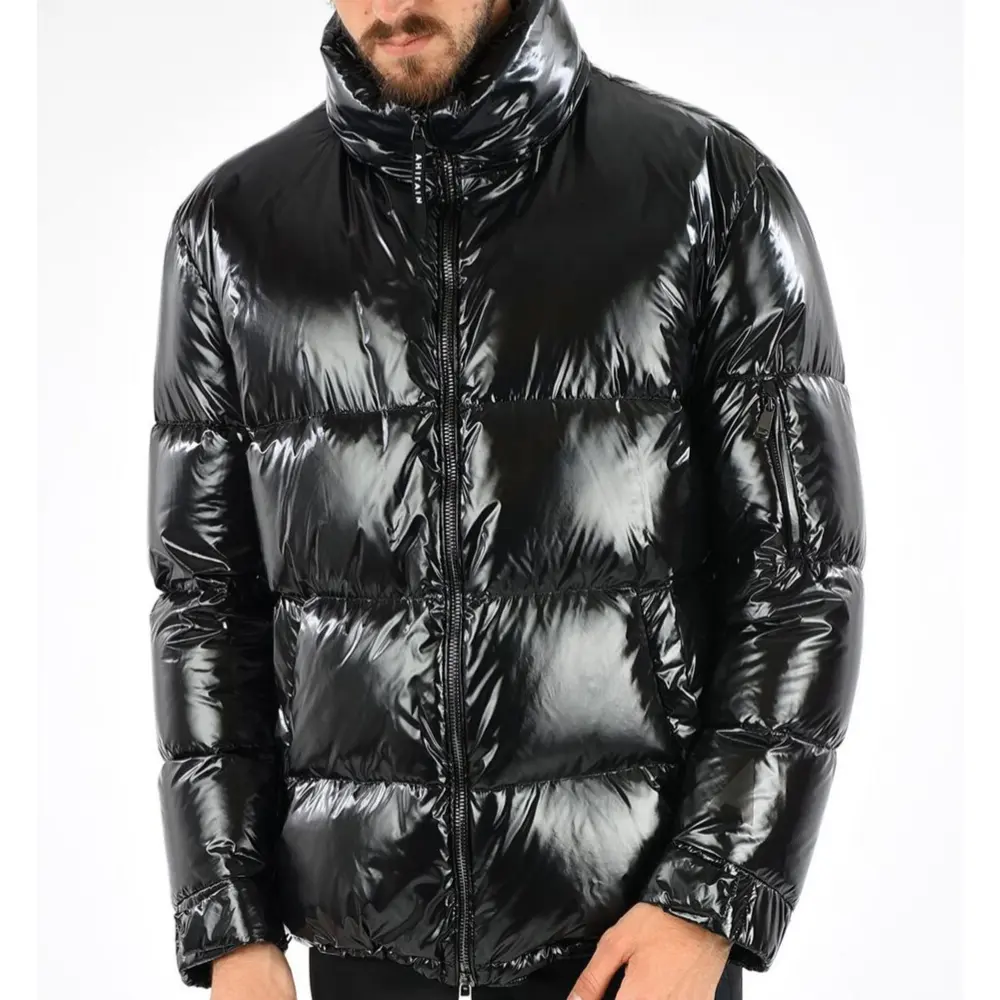 Nouveau design personnalisé pour hommes Veste bulle rembourrée légère bouffée noire chaude pour hommes