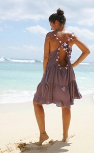 Elegante vestido de algodón bohemio para damas sin espalda cuentas borlas cintura Natural para verano playa cubierta de talla grande disponible - Product Image 5