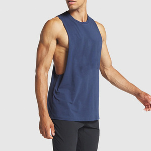 เสื้อกล้ามผู้ชายผ้าคอตตอนถักสำหรับออกกำลังกายเสื้อเพาะกายออกกำลังกายผ้า100% คุณภาพสูงสไตล์ลำลอง - Product Image 1