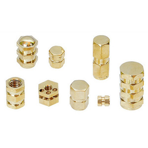 1/4 20ทองเหลืองหญิงกระทู้แทรกลูกบิดแทรกโรงงานขายตรงเกลียว Knurled ทองเหลืองแทรกอัลตราโซนิกสำหรับแม่พิมพ์พลาสติก - Product Image 5