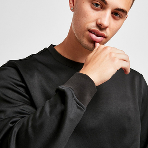 Nouveau sweat-shirt à col rond sur mesure pour homme, noir, manches régulières, tissu pur coton/polyester - Product Image 2