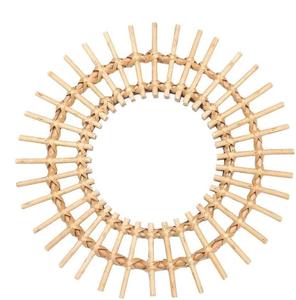 Top nouveau Design bambou rotin mur Salon miroir petit miroir rond personnaliser paquet décors à la maison luxe - Product Image 2