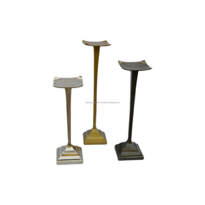 Set of 3 Candle <b>Stick</b> Holders With Brass Metal Color Finishing Design Candle Stand Home Villa Dinner and Wedding Design - Product Image 6