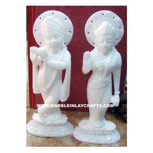 Estatuas de Mármol Blanco de la Diosa Radha y el Dios Krishna - Product Image 1
