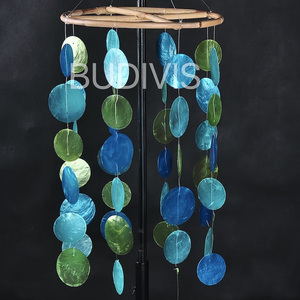 2021 precio personalizado hecho a mano concha de mar Natural Windchimes alta calidad hogar jardín decoración multicolor estilo redondo - Product Image 1