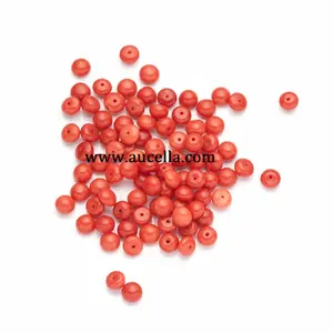 Bottoni in corallo rosso naturale con pietre preziose sciolte mm 8