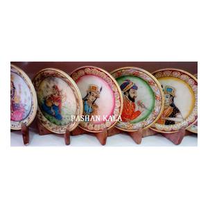 Belle plaque peinte en incrustation de marbre - Product Image 1